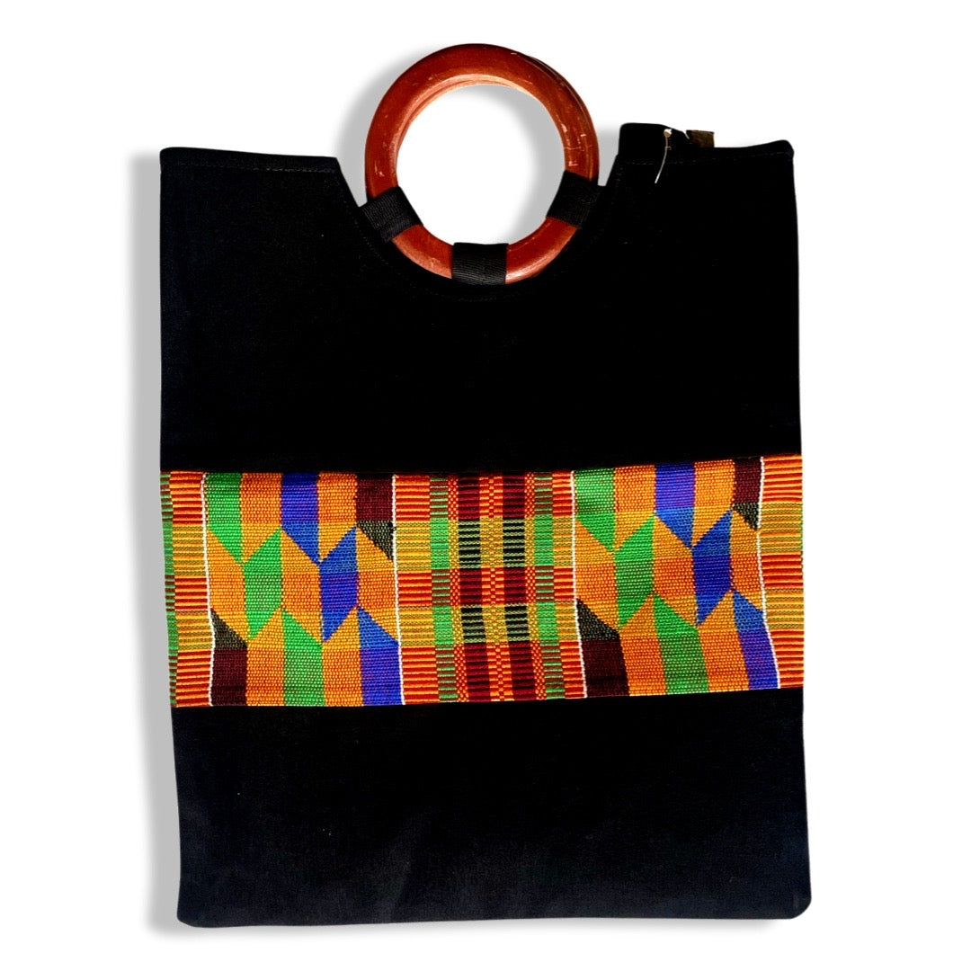 BLACK KENTE TOTE
