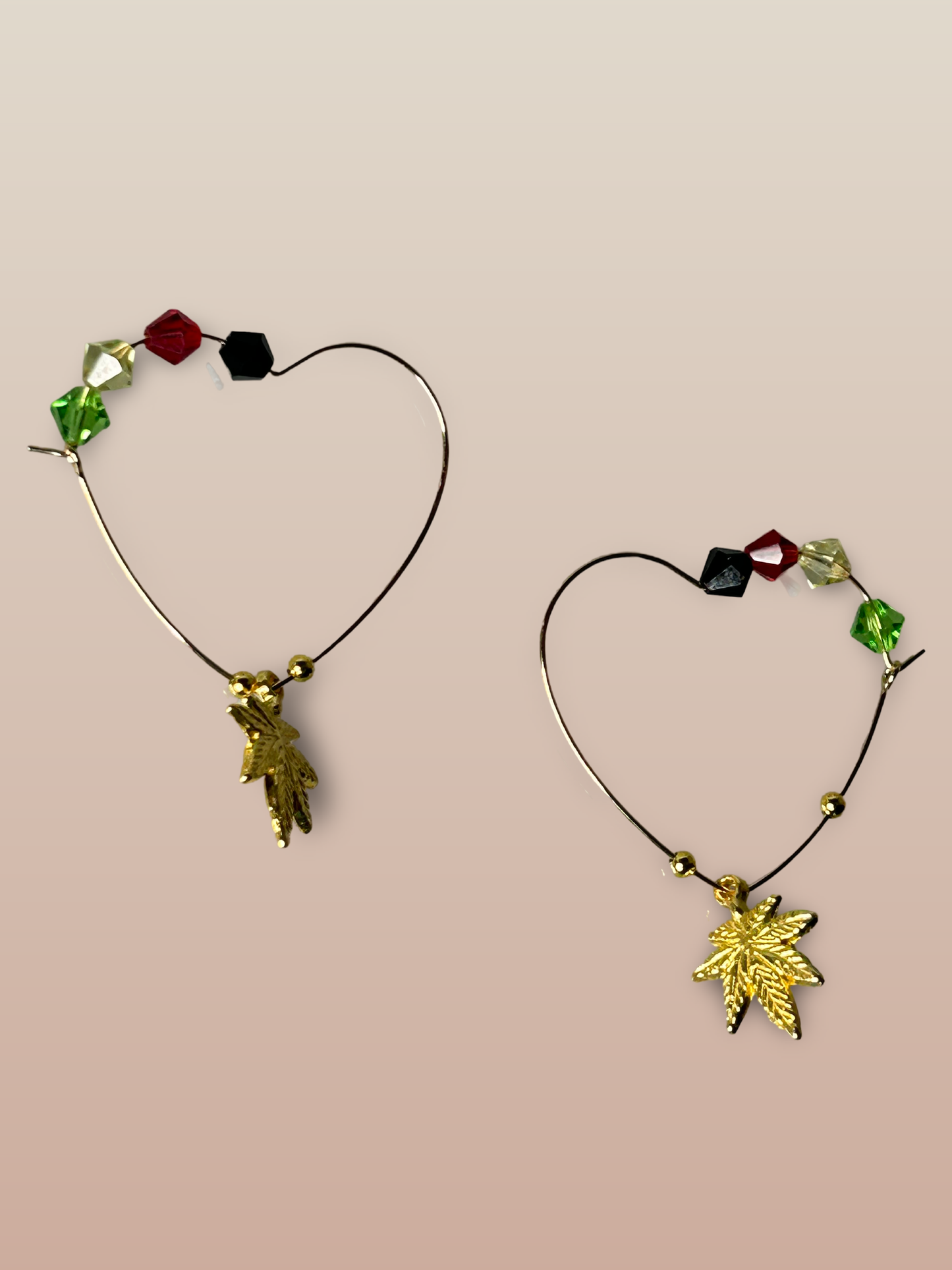 HEART SHAPE RASTA EARRINGS