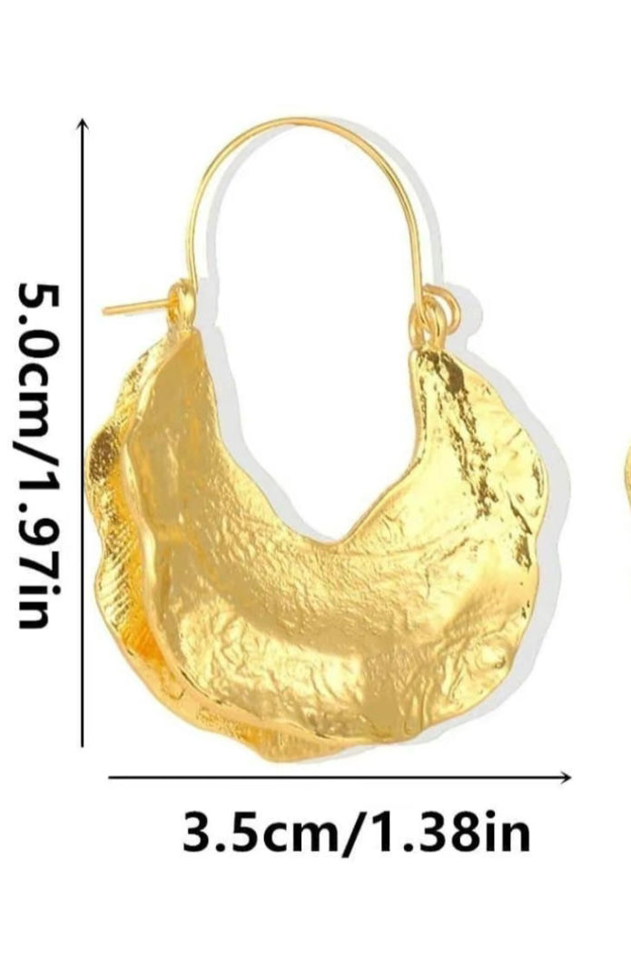 GOLD TEXTURED HOOP EARRINGS