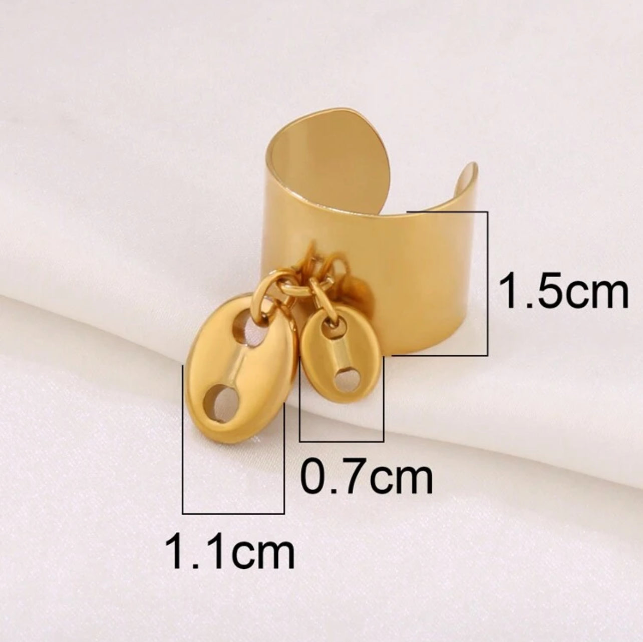 GOLD CUFF DANGLING RING