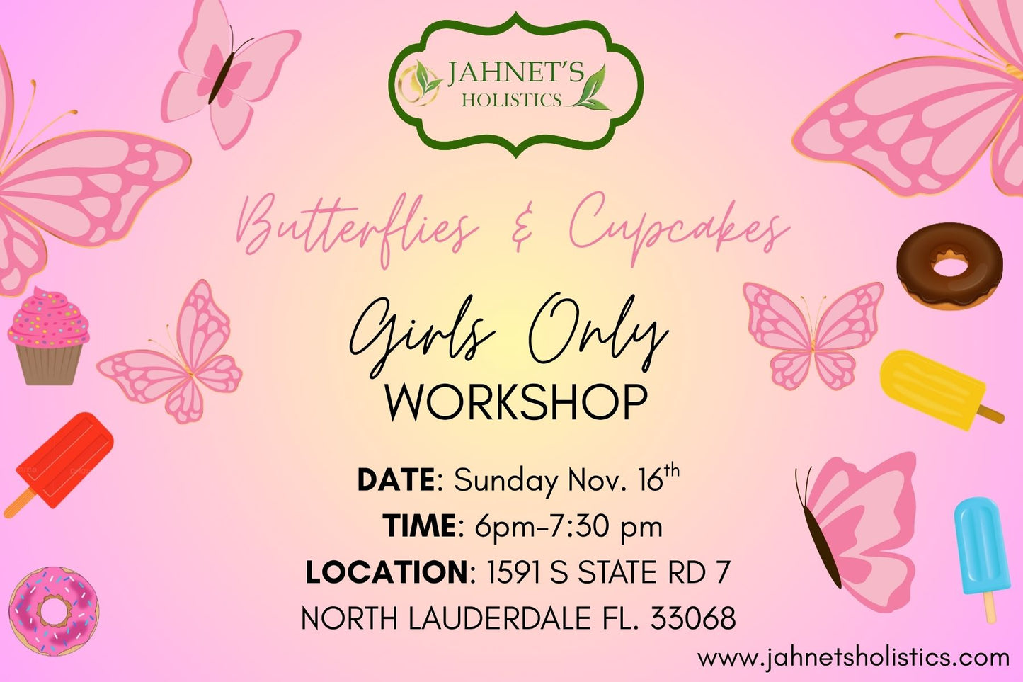 BUTTERFLIES & CUPCAKES WORKSHOP