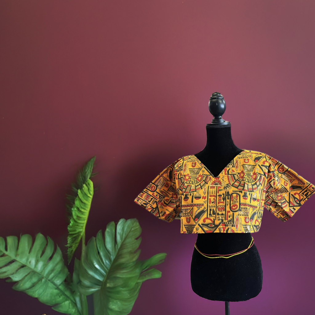 EGYPTIAN PATTERN KENTE CROP TOP