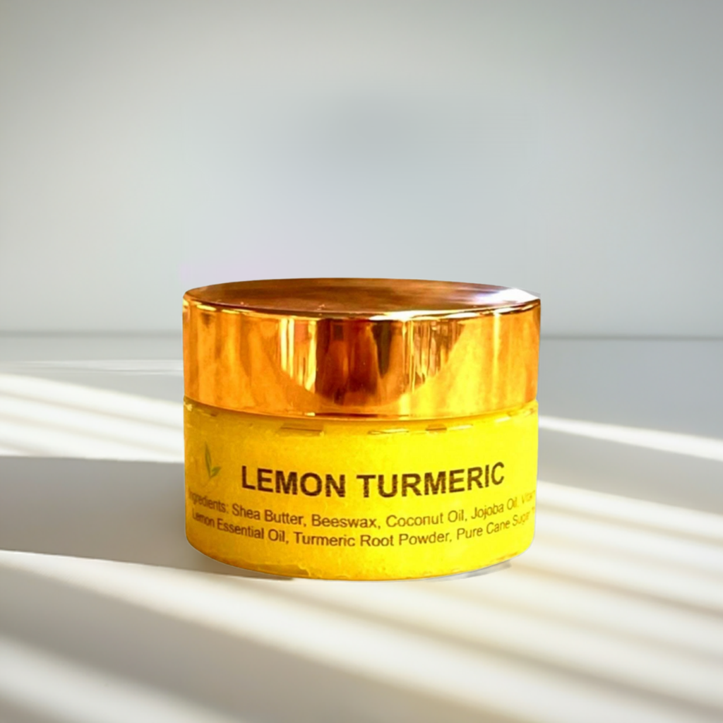 Lemon Turmeric Lip Scrub for Dark Lips & Dry Lips | Vegan Exfoliating Lip Polish