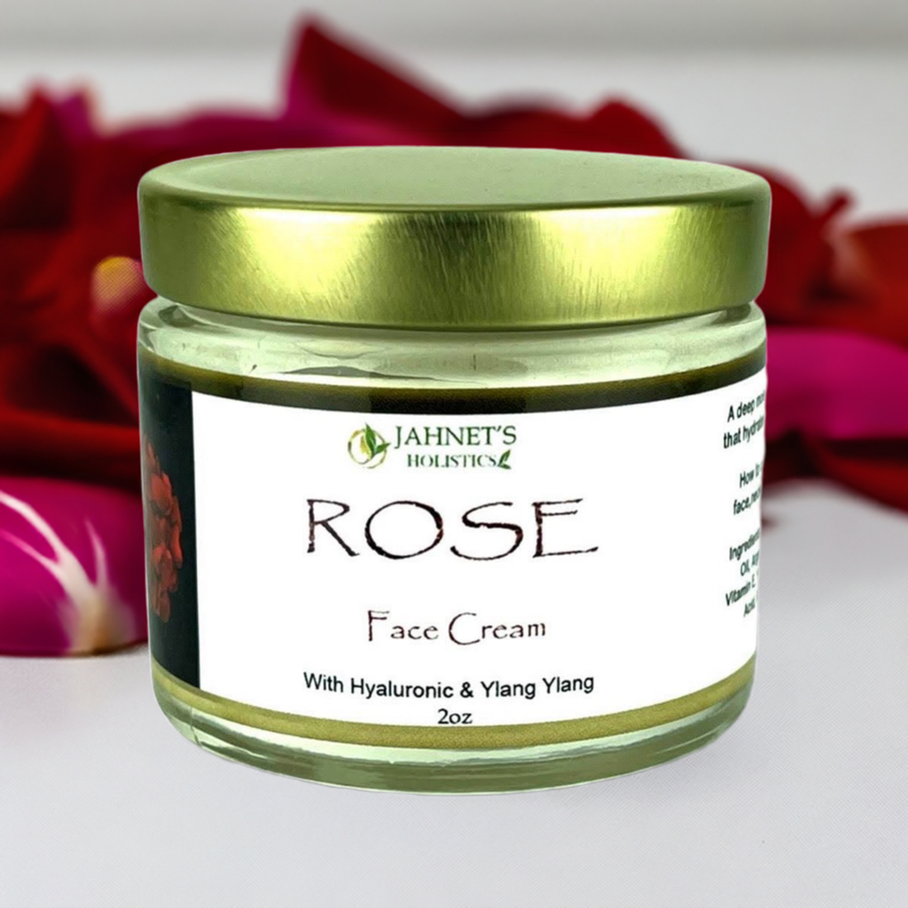 Rose hyaluronic face cream for deep hydration and glowing skin