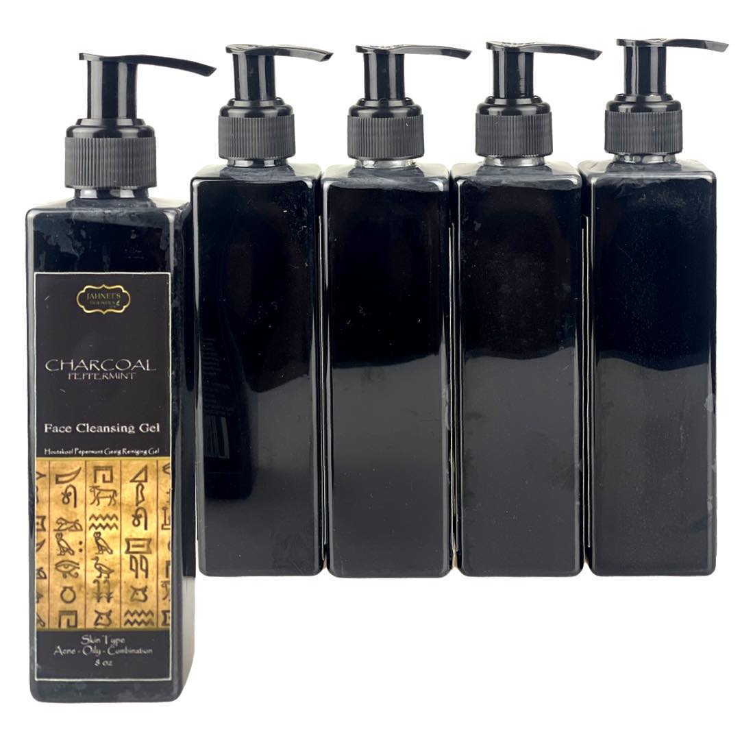 private label wholesale 8oz black charcoal peppermint face cleansing gel