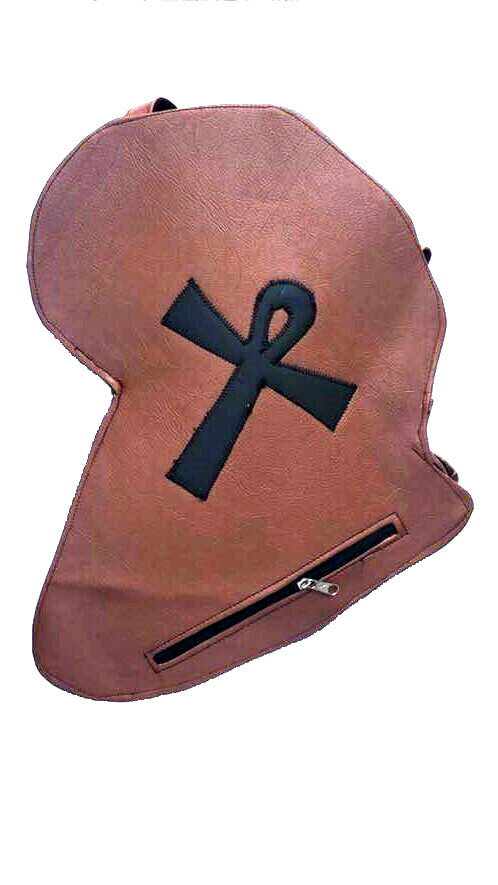 BROWN LEATHER AFRICA BACKPACK