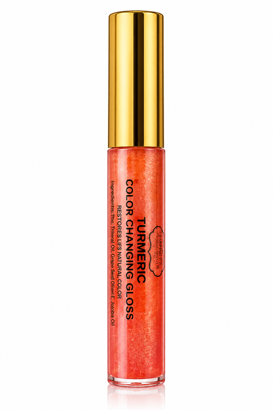 Turmeric Color Changing Lip Gloss for Dark Lips & Pink Glow