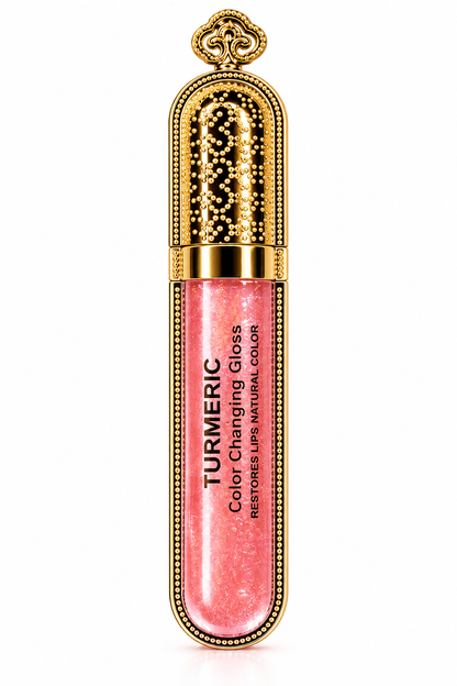 Turmeric Color Changing Lip Gloss for Dark Lips & Pink Glow