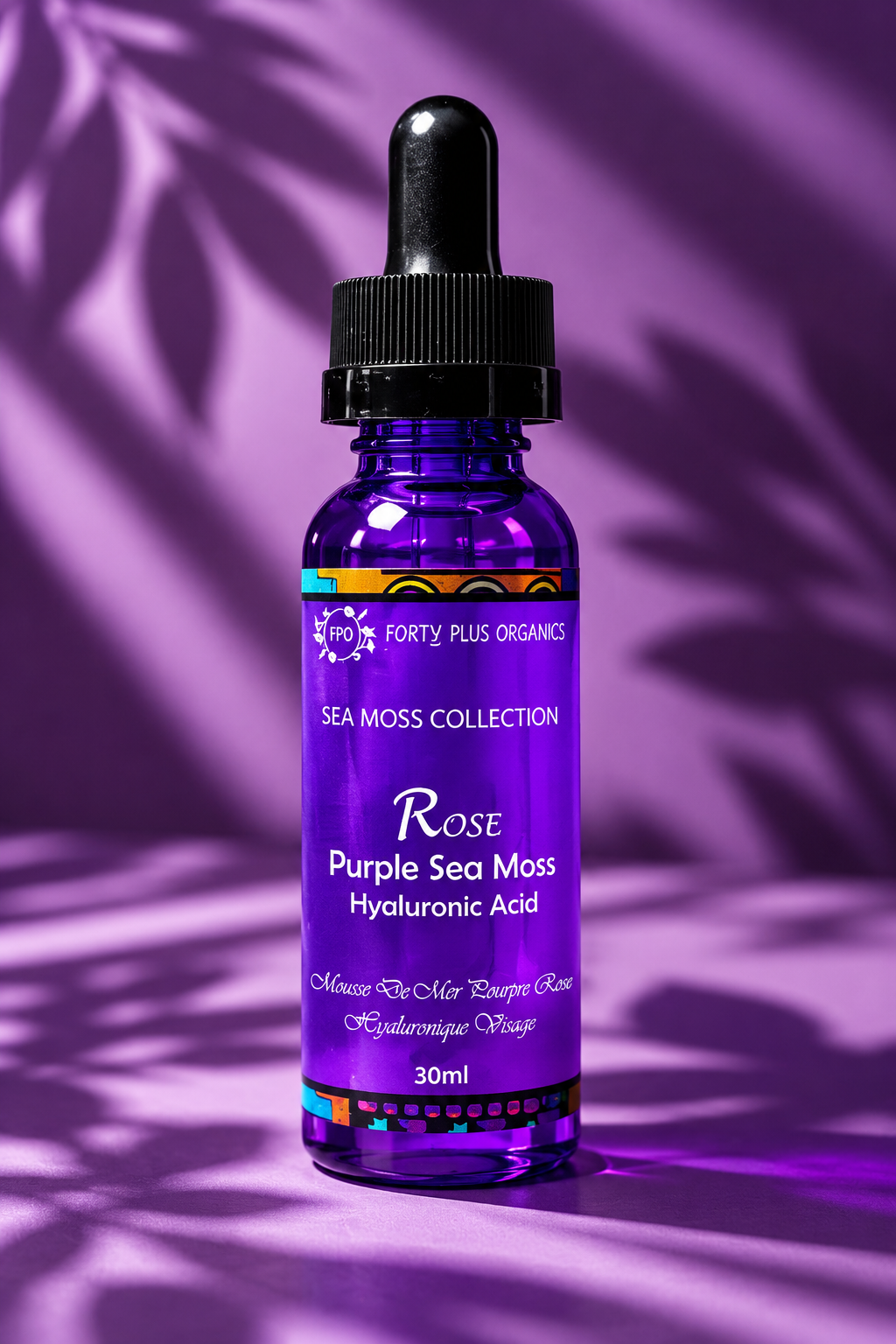 Rose Purple Sea Moss Hyaluronic Acid Serum for Hydration, Anti-Aging & Glowing Skin