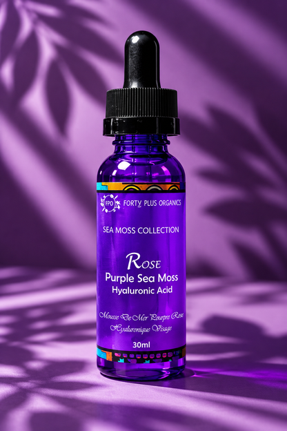 Rose Purple Sea Moss Hyaluronic Acid Serum for Hydration, Anti-Aging & Glowing Skin