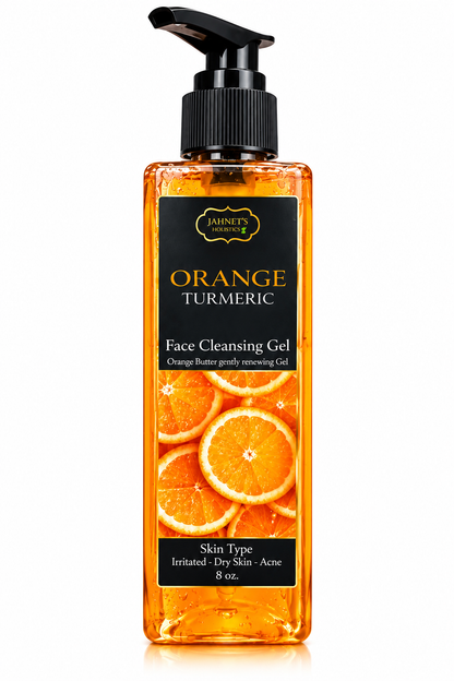 Orange Turmeric Brightening Face Cleansing Gel for Dark Spots, Acne & Uneven Skin Tone | Plant-Based Vitamin C Cleanser