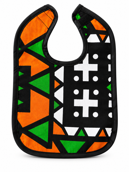 ORANGE KENTE BIB