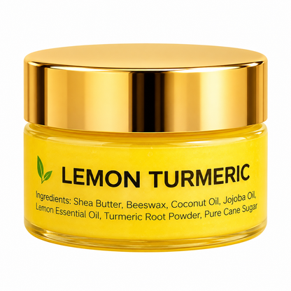 Lemon Turmeric Lip Scrub for Dark Lips & Dry Lips | Vegan Exfoliating Lip Polish