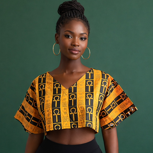 ANKH KENTE CROP TOP