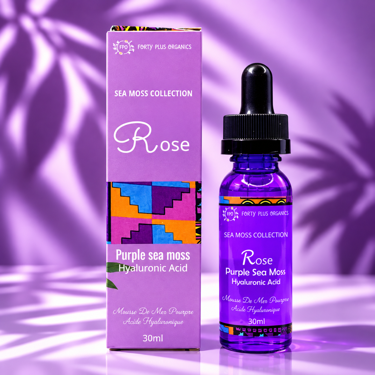 Rose Purple Sea Moss Hyaluronic Acid Serum for Hydration, Anti-Aging & Glowing Skin