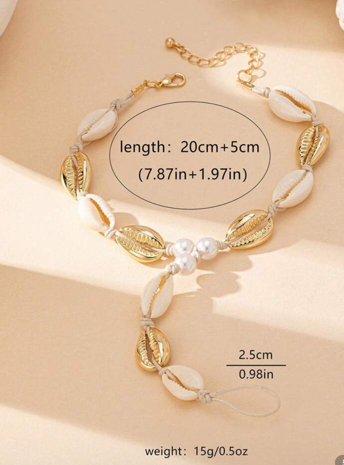 COWRIE THONG FOOT CHAIN