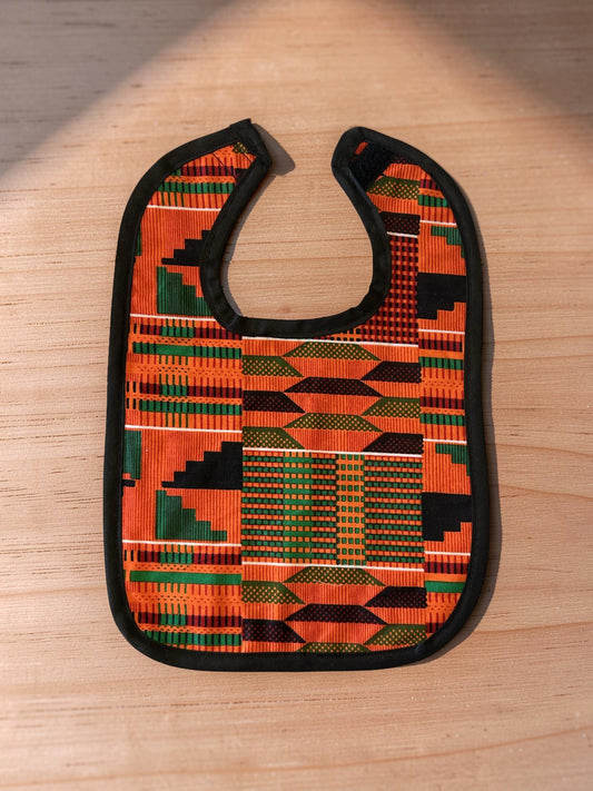ORANGE KENTE BIB