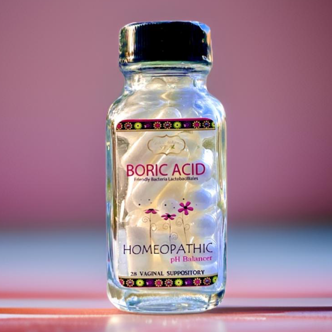 Natural boric acid suppositories for vaginal pH balance and feminine freshness by Jahnet’s Holistics 