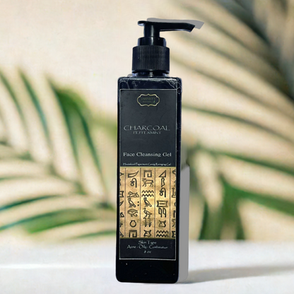 Charcoal peppermint face cleansing gel for acne and oily skin deep pore detox natural cleanser