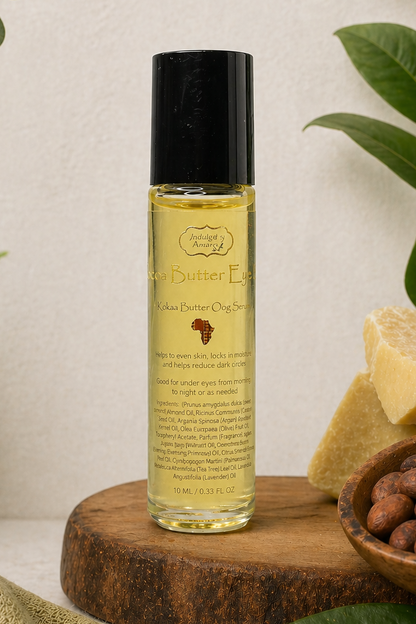 Plant-based cocoa butter eye serum for reducing dark circles and wrinkles”