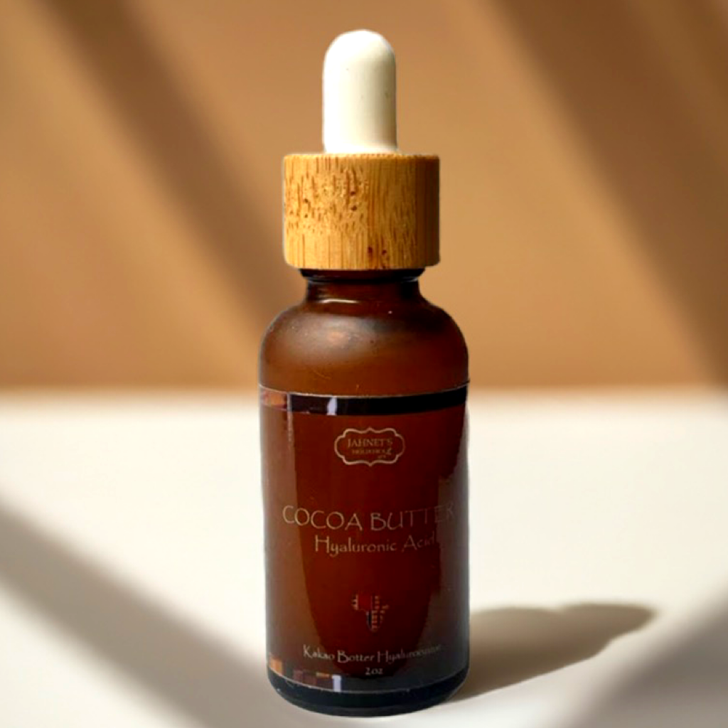     Cocoa butter hyaluronic acid serum for deep hydration and glowing skin