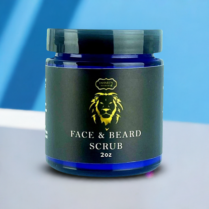 Men applying face and beard scrub to exfoliate skin, remove buildup, and prevent ingrown hairs
