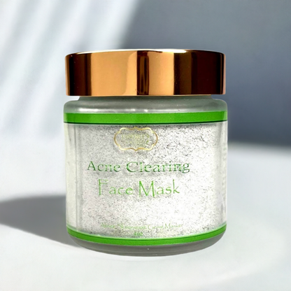    Plant based acne clearing face mask with activated charcoal and purple sea moss for deep pore detox”