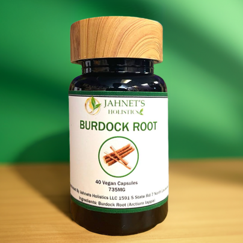     Plant-based burdock root herbal supplement for blood purification and holistic wellness