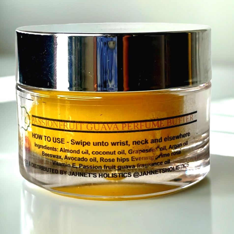 Passion fruit guava solid perfume natural tropical fragrance balm alcohol-free vegan perfume”