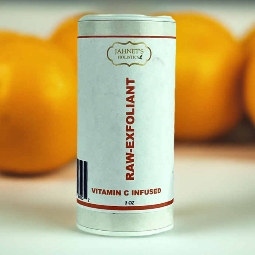     Vitamin C raw exfoliant with rice flour and colloidal oatmeal for glowing skin”