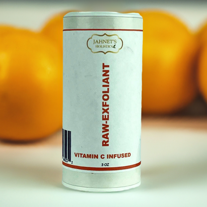     Vitamin C raw exfoliant with rice flour and colloidal oatmeal for glowing skin”