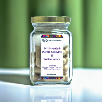     Purple sea moss and bladderwrack capsules natural vegan iodine supplement for thyroid and immune support”