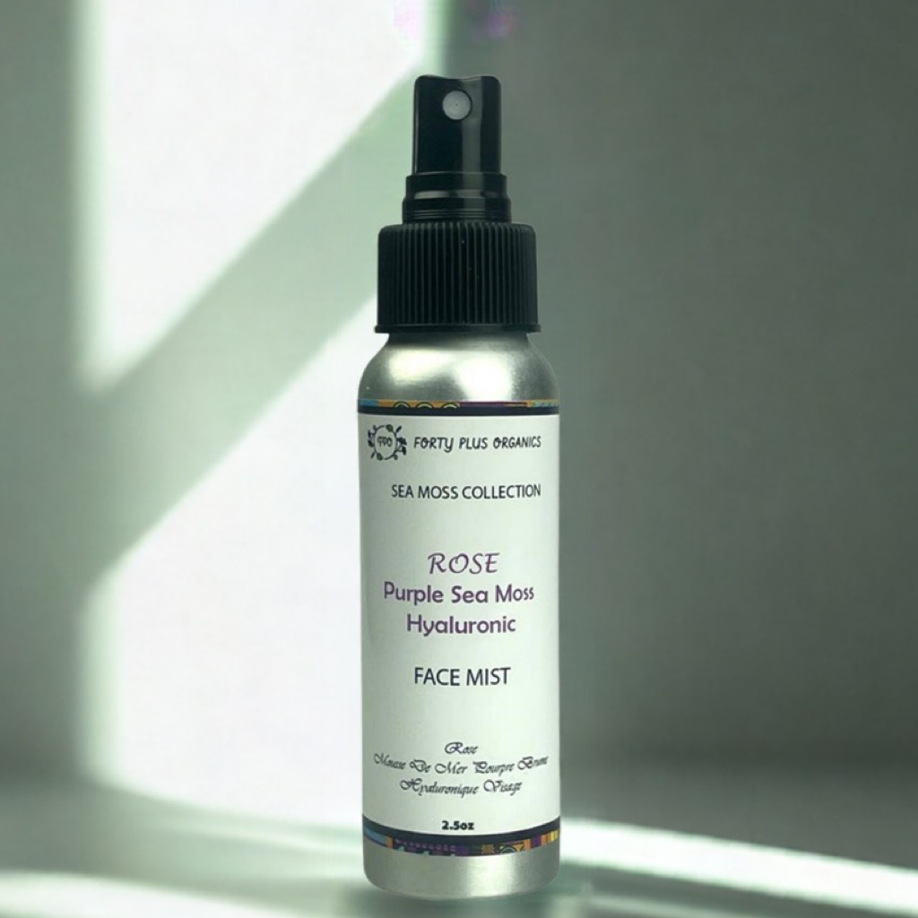 Rose purple sea moss hyaluronic acid hydrating face mist spray for glowing and dewy skin