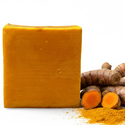 Turmeric shea butter soap for dark spots, acne scars, and glowing skin plant-based skincare bar