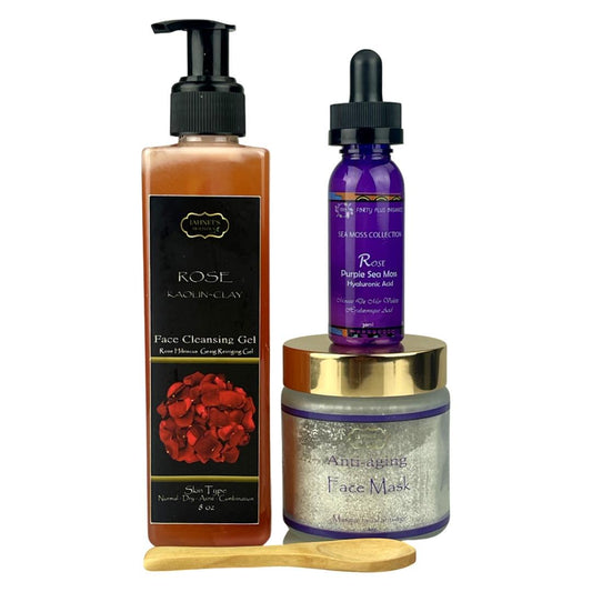 rose kaolin hyaluronic face combo